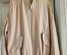 Beige Bomber Jacket
