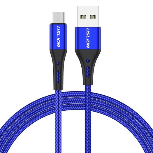 USLION Micro USB Fast Charging QC 3.0-2.0 2A (3M) & Data Sync Nylon Braided Cable (Brand New/Warranty)