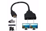 HDMI Splitter Cable 1 Male to Dual HDMI 2 Female Y Splitter Adapter Converter in HDMI HD LED LCD TV 30CM