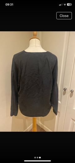 Cos black silk top size 10