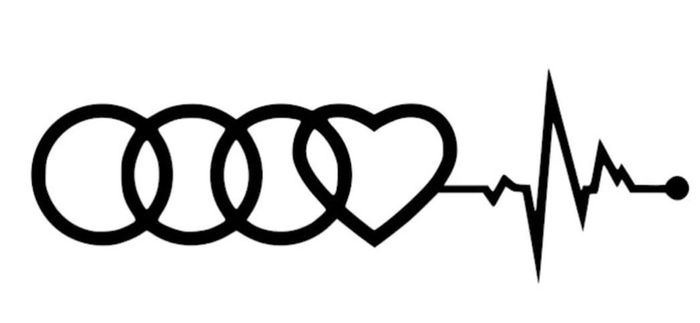Audi Heartbeat Stickers x2