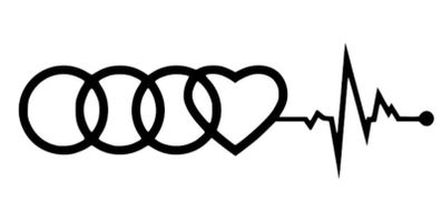 Audi Heartbeat Stickers x2