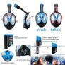Snorkel Mask Full View 180 Degree Full Face Snorkeling Snorkel Masks Diving Mask Adult and Child Safety Diving with Action Camera Slot Image 3