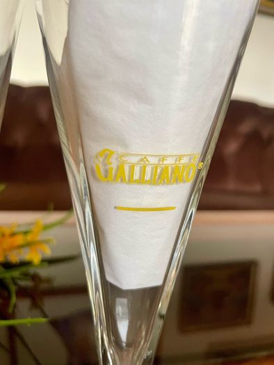 Vintage Italian Crystal Caffe Galliano Tapered Footed Liqueur Glasses
