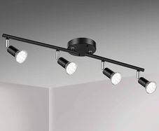 NEW SALE | 4 Way GU10 6W Ceiling Light Fitting, Spot Light Ceiling Spotlight Swiveling Lamp Light Bases Angle Adjustable for Kitchen Bedroom Living Room and Showroom