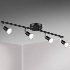 NEW SALE | 4 Way Decorative Satin Silver Finish GU10 LED Compatible Adjustable Ceiling Spotlight Bar Track Lighting