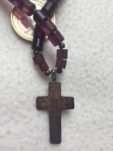 Vintage handmade Sterling silver cross necklace