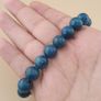 Deep Ocean Blue Apatite Bracelet Polished Round Beads Image 7