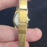 Vintage Glycine Swiss Ladies Quartz Watch - gold tone textured integrated mesh band Image 3