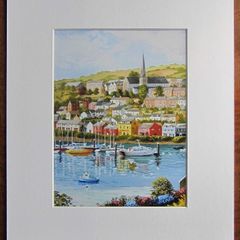 Crosshaven West Cork Ireland Art Print | Cork Harbour Wall Art | Gouache Painting by Anna O'Hara | Irish Coastal Village with Sailing Yachts