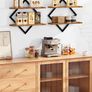 Floating Shelves, Set of 2 Wall Shelves, 2-Tier Hanging Shelves, Wall Shelf Set of 2, Wall Mounted Shelves, for Living Room, Bedroom, Kitchen, Office, Study, Rustic Brown Image 3