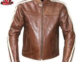30% OFF - Bela Fresco Mens Leather Brown MotorBike Jacket - FREE SHIPPING