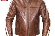 30% OFF - Bela Fresco Mens Leather Brown MotorBike Jacket - FREE SHIPPING