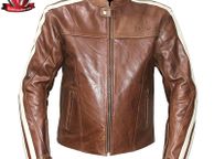 main image for ad 30% OFF - Bela Fresco Mens Leather Brown MotorBike Jacket - FREE SHIPPING
