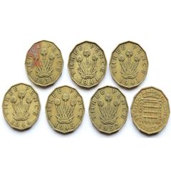 Great Britain Threepenny Bits - Vintage Set