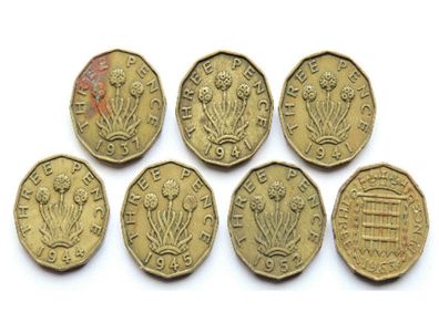 Great Britain Threepenny Bits - Vintage Set