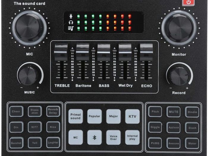 New Pro Sound Card, Multifunctional Live Sound Card, V Bluetooth Sound Card Stereo Audio Mixer for Computer Game Mobile Phone Live Broadcast, for Computer Game, Mobile Phone ,Live Broadcast