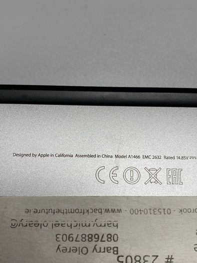 Apple MacBook Air 13" A1466 Emc 2632