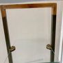 Vintage Mid-Century 4-Tier Brass & Glass Etagere Shelf Unit with Wooden Handle Accent Image 9