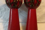 A Pair of Mid Seventies West German Ceramic Candlesticks