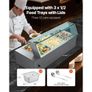 New Commercial Food Warmer, 1500W Electric Stainless Steel Steam Food Warmer with Glass Cover, 3-Pan Countertop Buffet Bain Marie with Soup & Perforated Ladles, for Catering, Restaurant & Party Image 8