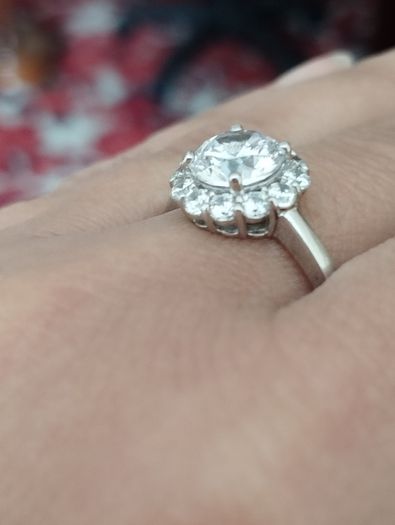 Vintage 925 Sterling Silver CZ Cluster Ring.