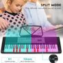 61 Key Electronic Keyboard Piano with Lighted up Keys,LCD,Headphones,X-Stand,Stool,Music Rest,Microphone,Note Stickers,Built-In Speakers,3 Teaching Modes,Ideal for Beginner Adult (Black with Stool) Image 5