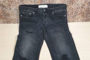 mens Topman stretch skinny jeans with rips waist 32 leg 34