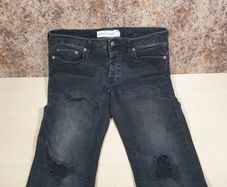 mens Topman stretch skinny jeans with rips waist 32 leg 34