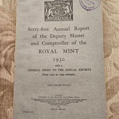 This vintage 1930 Royal Mint annual report features official government documentation with a stamp dated December 5, 1931. IN GOOD CONDITION.  SEE PHOTOS FOR SAME.