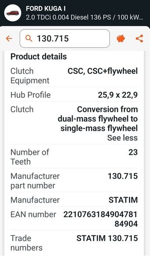 Kuga Clutch & Flywheel kit