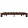 Bed Frame Dark Brown Solid Pine Wood 160x200 cm Image 3