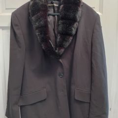 vintage eugen klein chocolate faux fur blazer