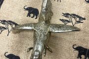 Vintage Silver-Tone Fighting Rooster Figurine