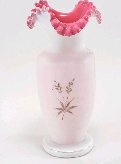 Antique handmade opaline glass vase