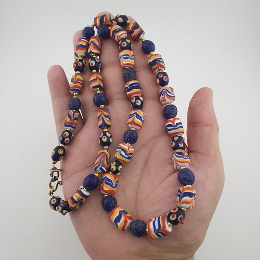 Antique Venetian African Style Mix Glass Necklace