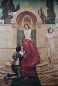 An Original Rare Print from Picture Relics - In the Venus Burg by JOHN COLLIER Dated 1901