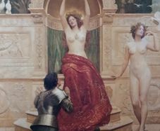 An Original Rare Print from Picture Relics - In the Venus Burg by JOHN COLLIER Dated 1901