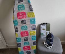 Ironing board + brand new cover + iron