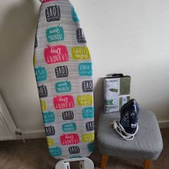 Ironing board + brand new cover + iron
