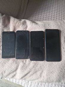 Job Lot of 4 Smartphones - ALL WORKING (samsung, TCL, Huawei, Alcatel) - Damaged/Cracked