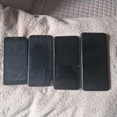 Job Lot of 4 Smartphones - ALL WORKING (samsung, TCL, Huawei, Alcatel) - Damaged/Cracked