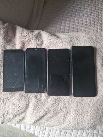 Job Lot of 4 Smartphones - ALL WORKING (samsung, TCL, Huawei, Alcatel) - Damaged/Cracked