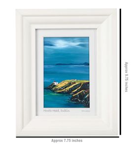 Baily Lighthouse, Howth Head, A6 framed print by artist Helen Mathews