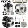 BRAND NEW 3.75 Inch 4 Jaws Lathe Chuck Set W/ Bevel Gear Screw Wrench Full Steel Body Durable Self-Centering for Woodworking Milling Image 2