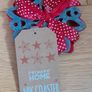 Christmas Coasters, snowflake shape, felt, red / grey colour reversible Image 3