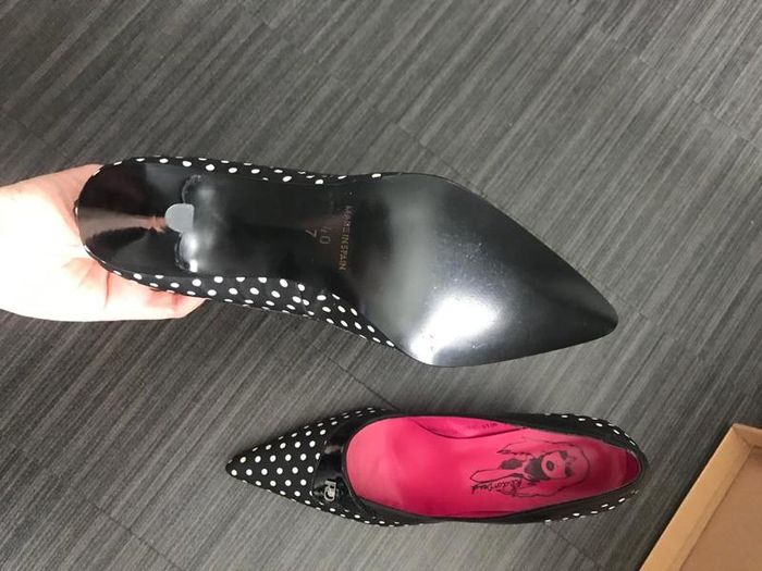 Vintage Unworn Red or Dead Polka Dot Heels & Clutch