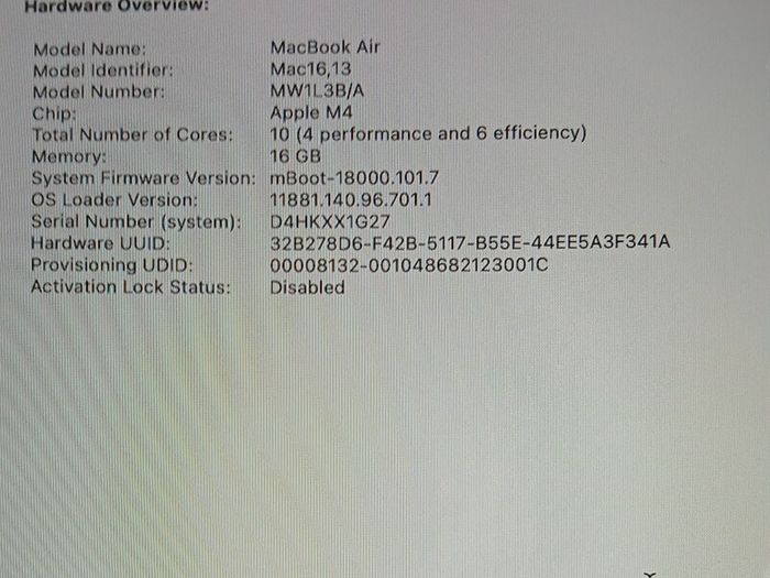 APPLE MacBook Air 15" (2025) - M4, 256 GB SSD, Midnight Maximum capacity :100% Cycle count: 91