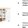 Kitchen Island Kitchen Cabinet portable white / natural Image 3