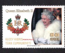 2012 Cyprus The 60th Anniversary of the Accession of Queen Elizabeth II Commemorative Stamp Mint Never Hinged (MNH)